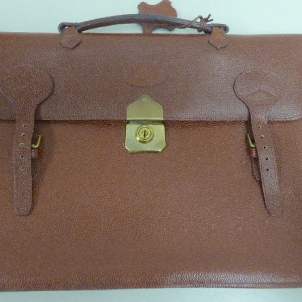 NEW MULBERRY brown Briefcase bag pebble leather